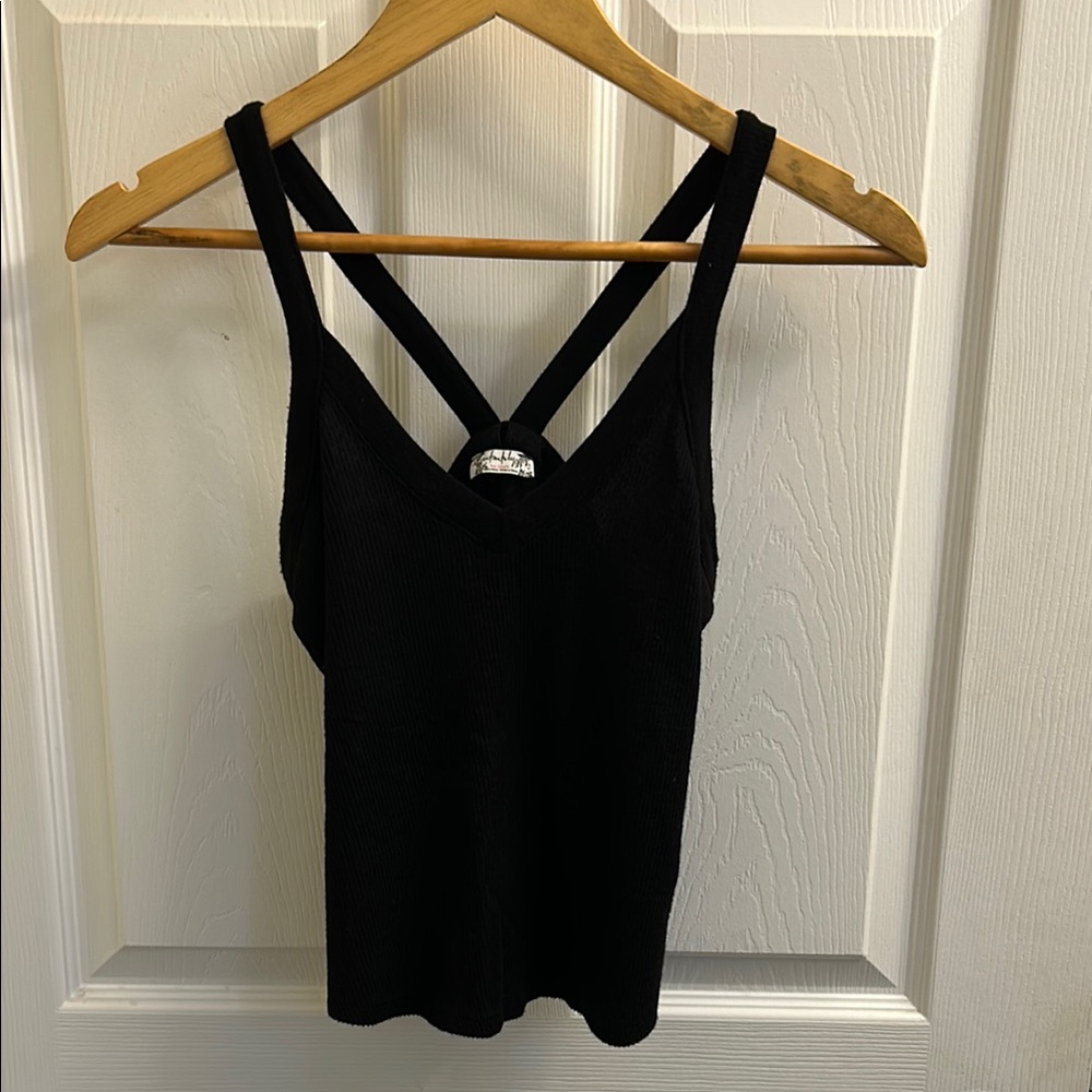 Free People Black Ribbed Women's Top size small